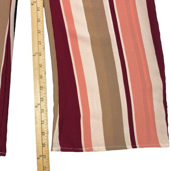 See You Monday Wide Leg Pants Womens Size Small Stripped Paperbag Tie Front Pant - Picture 10 of 12